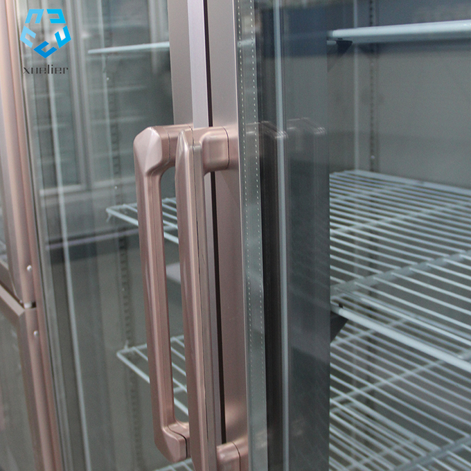 Congelador de acero inoxidable 6 del chaquetón de la puerta de cristal comercial de la capacidad grande de la puerta doble