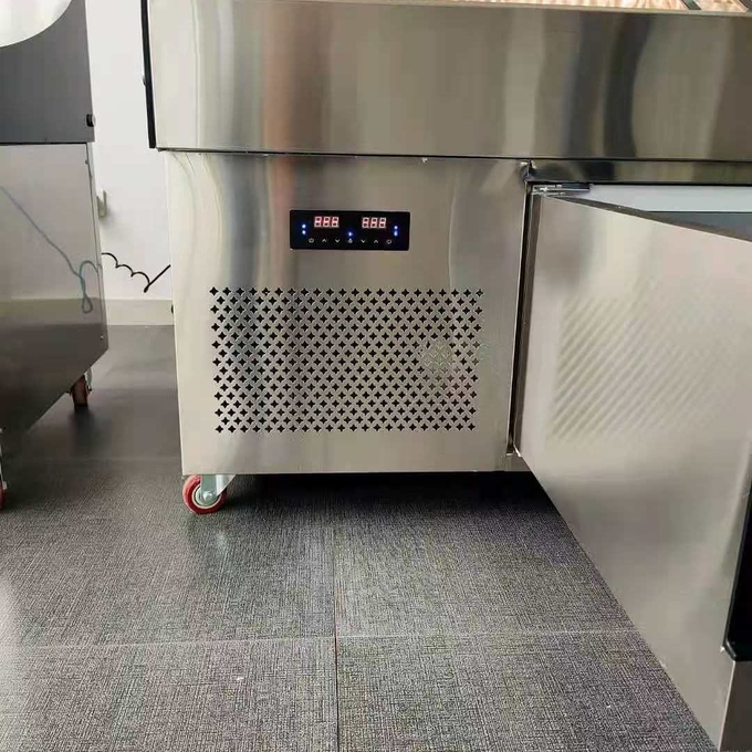 Gabinete comercial 4 de la preservación de la pesca de la fruta del orden de la exhibición de la barbacoa de los mariscos de la tabla del hielo de la escalera